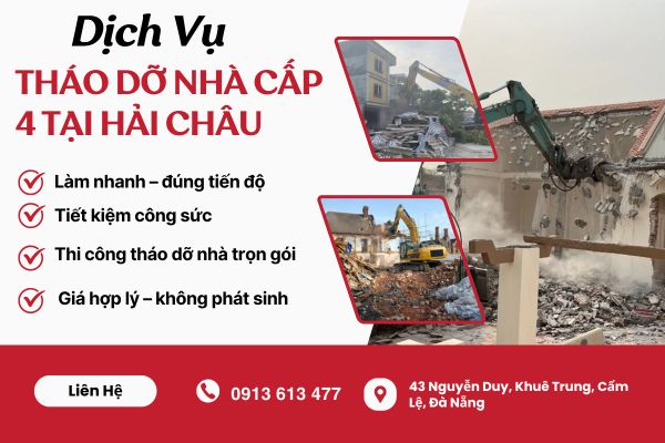 Tháo Dỡ Nhà Cấp 4 tại Hải Châu – Giải pháp an toàn, nhanh chóng và tiết kiệm