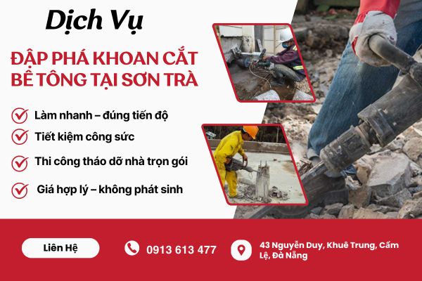 Đập Phá Khoan Cắt Bê Tông tại Sơn Trà – Nhanh Chóng, An Toàn & Hiệu Quả
