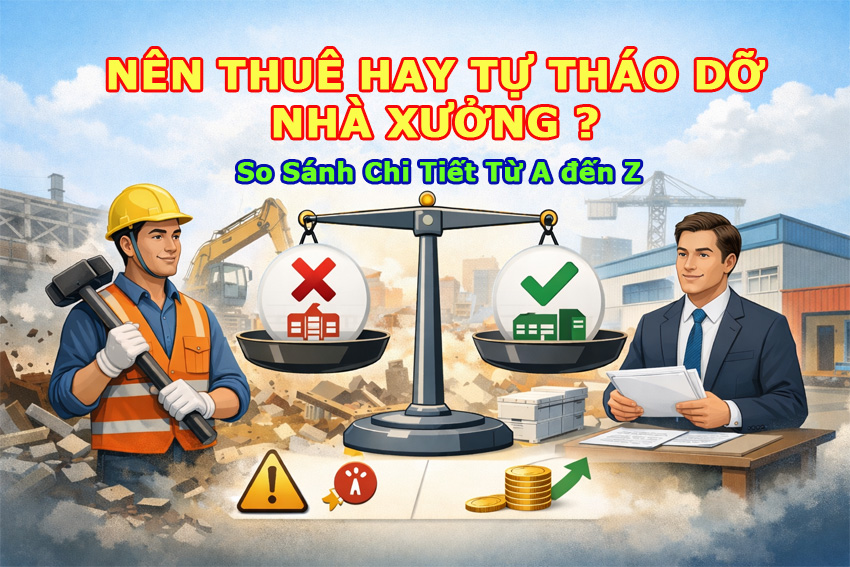 Nên Thuê Hay Tự Tháo Dỡ Nhà Xưởng? So Sánh Chi Tiết Từ A–Z